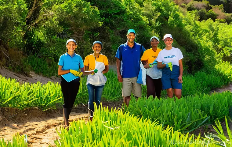 관광 정책 - **Prompt 1: Sustainable Community Engagement in Nature**
    "A vibrant, high-angle wide shot of a d...