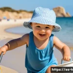관광 재무관리 - **Subject:** A toddler playing at the beach.
    *   **Prompt:** "A happy toddler, wearing a diaper ...