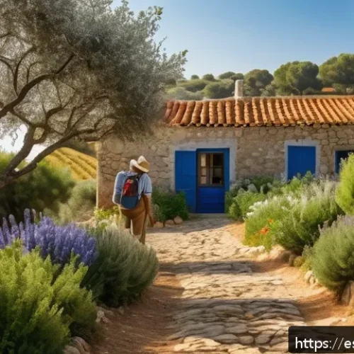 아웃바운드 관광 동향 - A serene rural landscape in Portugal featuring traditional stone cottages with terracotta roofs surr...