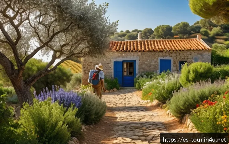 아웃바운드 관광 동향 - A serene rural landscape in Portugal featuring traditional stone cottages with terracotta roofs surr...